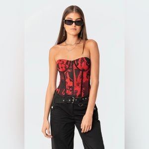 EDIKTED Aly Mesh Corset Top